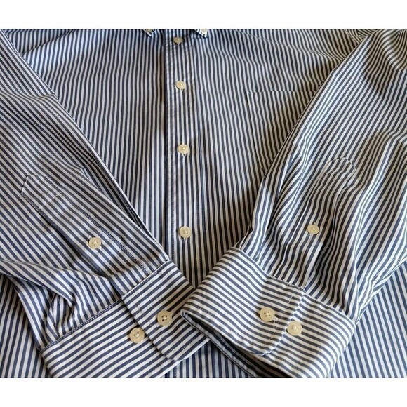 Lauren Ralph Lauren Black Label Size XXL Blue/White Striped Button Up Shirt - Picture 5 of 7